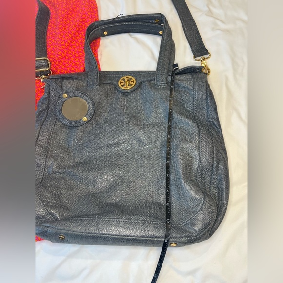 Tory Burch Coated Canvas 2 Way Shoulder Bag/Crossbody in Blue - Comes w/Dust bag - Picture 12 of 13